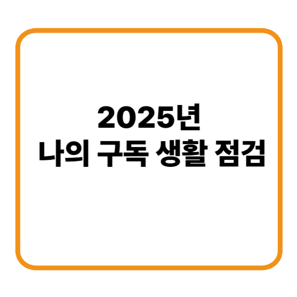 2025 구독점검