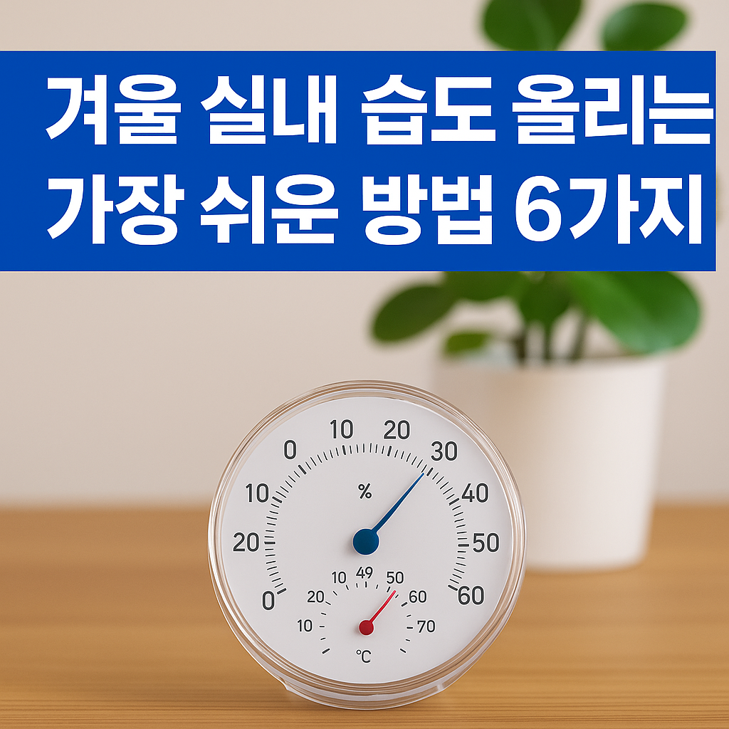 겨울 실내 습도 올리는 가장 쉬운 방법 6가지, 자연 가습법과 생활습관을 정리한 블로그용 정보 썸네일 이미지