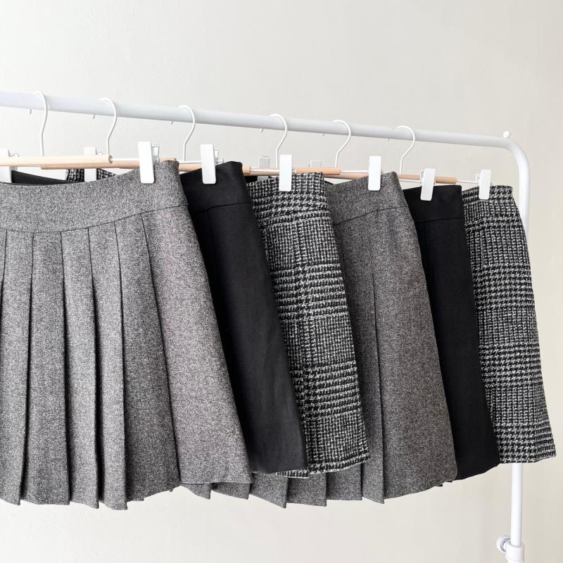 겨울 여성골프치마 바지 기모 주름 플리츠스커트 빅사이즈