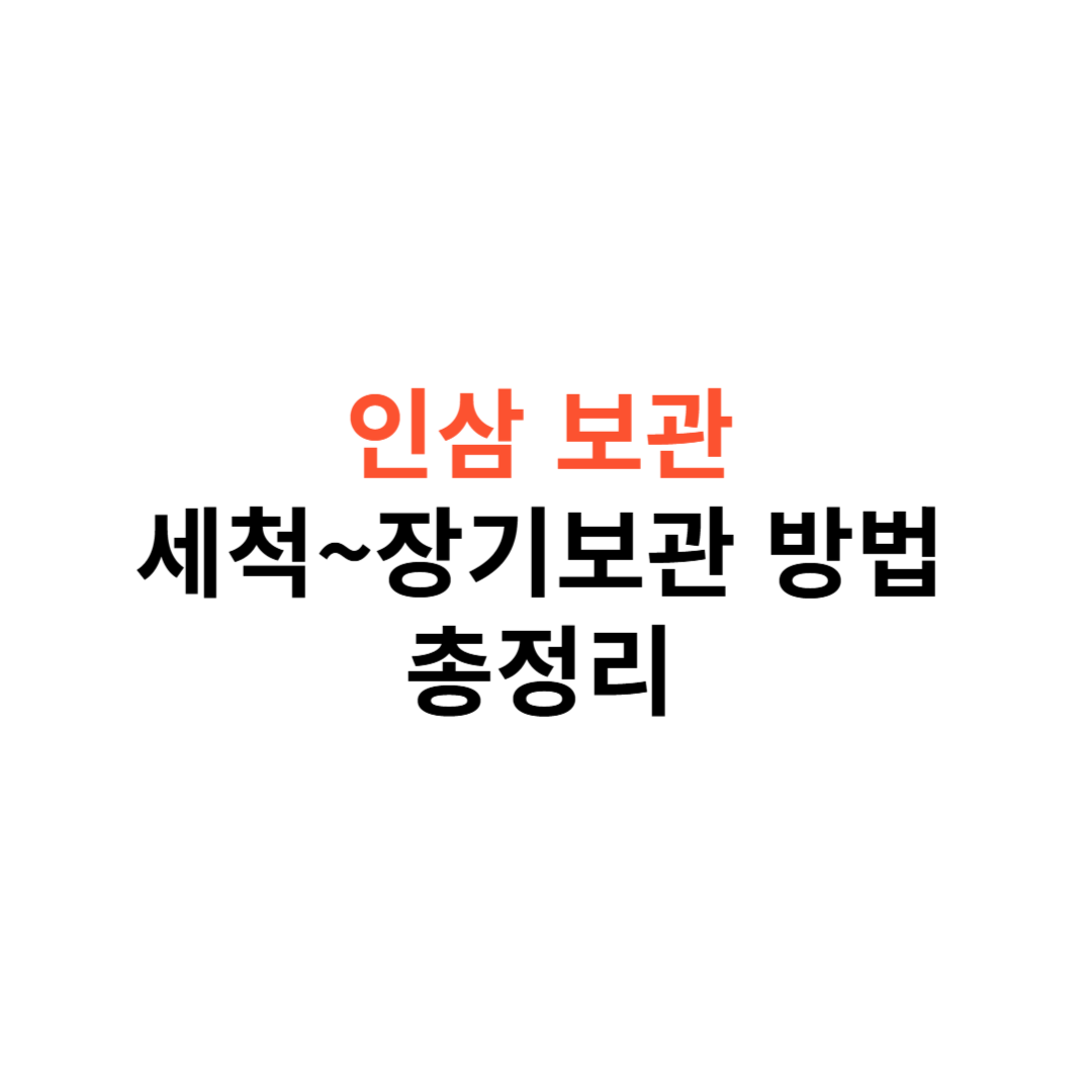 인삼 보관