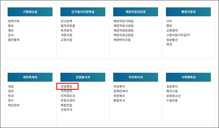 완도군청-조직도