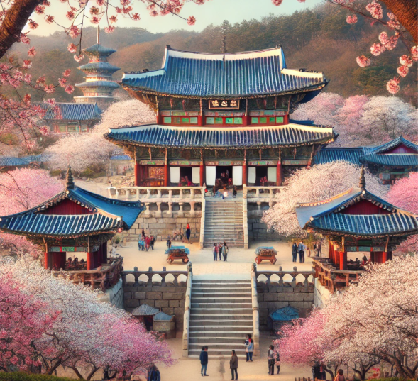 경주여행 불국사 꽃핀 모습