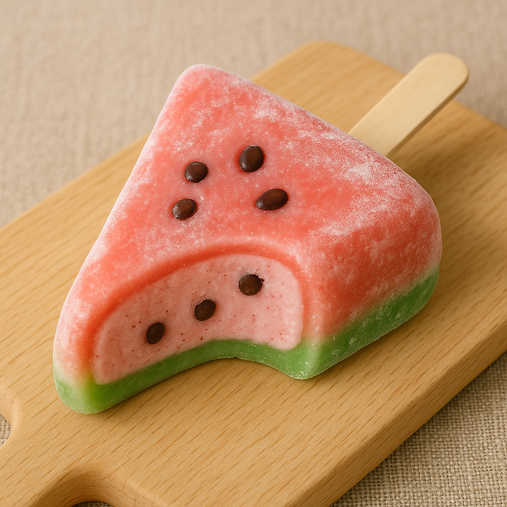 쫀득한 식감과 시원한 수박맛 수박찹쌀떡 아이스크림