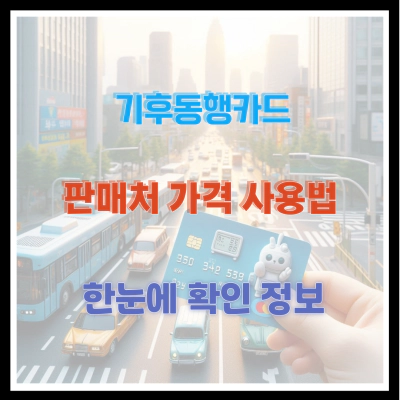 기후동행카드 판매처 가격 사용법 한눈에 확인 정보