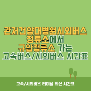 관저건양대병원시외버스정류소에서 규암정류소 가는 시외버스 시간표 최신정보