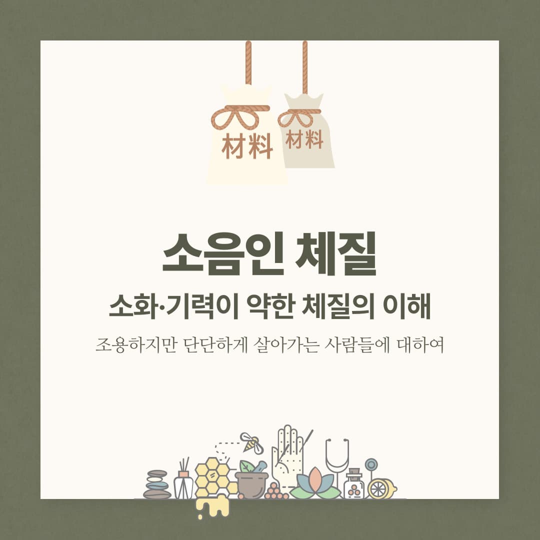소음인 체질 – 소화·기력이 약한 체질의 이해
조용하지만 단단하게 살아가는 사람들에 대하여