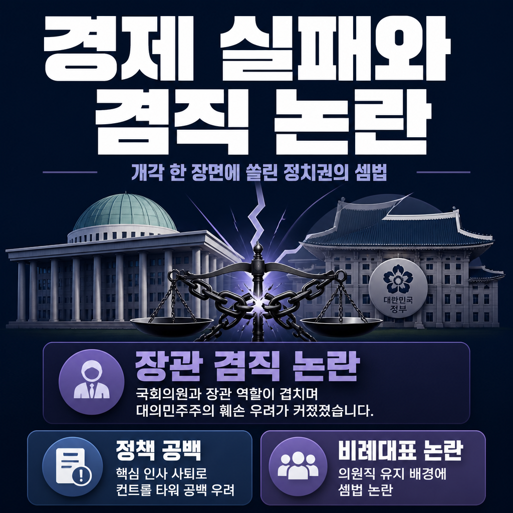 경제 실패와 겸직 논란