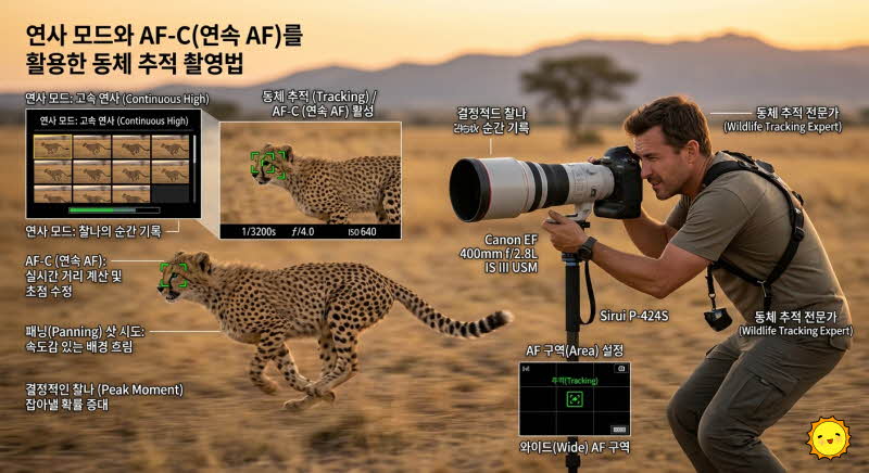 연사 모드와 AF-C(연속 AF)를 활용한 동체 추적 촬영법