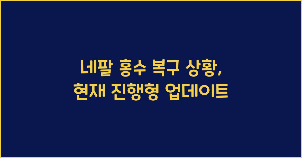 네팔 홍수 복구 상황