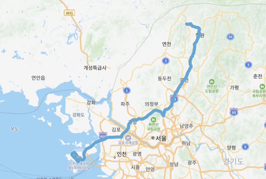 의정부-인천-철원-포천-7600번-버스-노선-지도