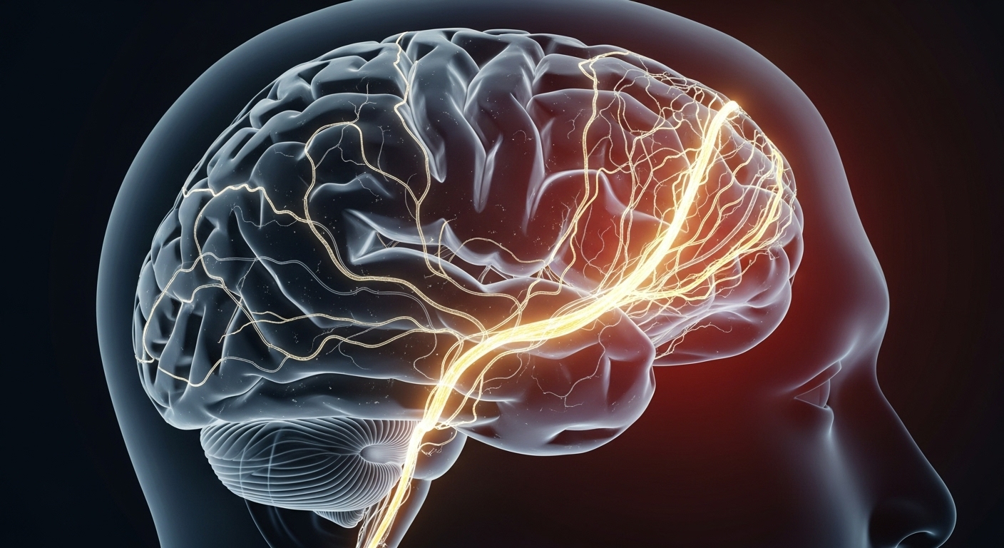 새로운 목표와 오래된 습관에 대한 뇌의 신경 경로를 비교하여 변화에 저항하는 뇌의 특성을 보여주는 일러스트.
