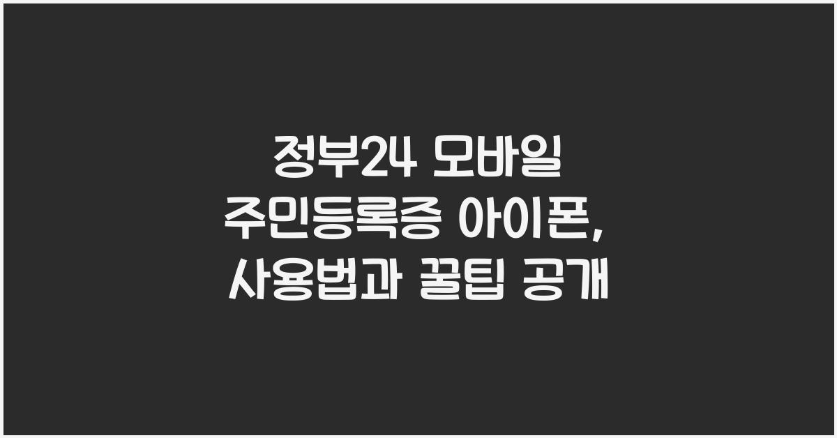 정부24 모바일 주민등록증 아이폰