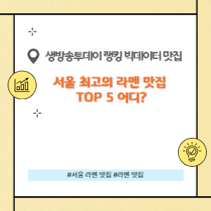 생방송투데이 빅데이터 랭킹 맛집