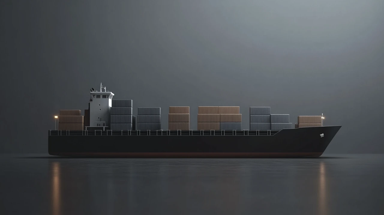 무역에서의 장벽으로 표현된 관세 상승의 개념적 묘사. 경제적 도전을 상징하는 밝고 역동적인 조명을 통한 표현. 무역 장벽, 관세 영향, 경제 도전.