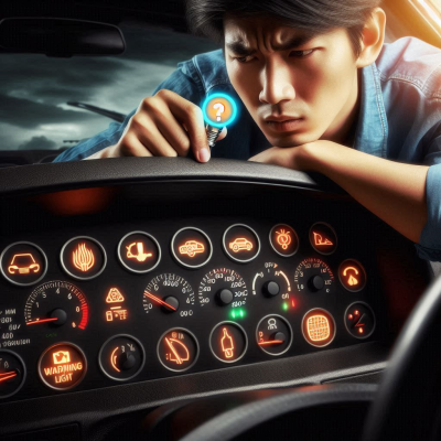 자동차 계기판 속 다양한 경고 표시