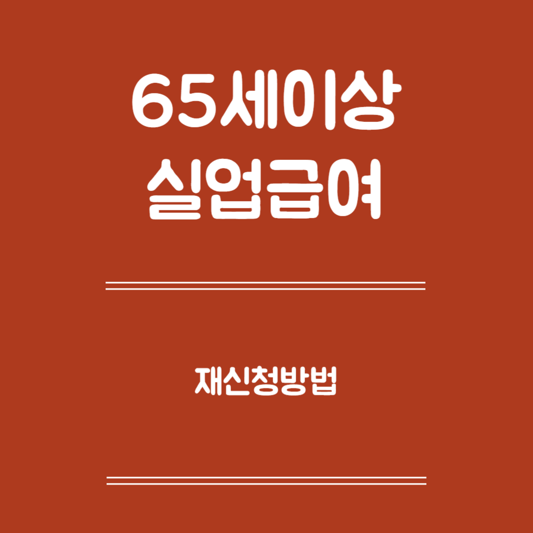 65세 이상 실업급여 재신청 - 재신청 조건, 준비서류, 재신청 방법, 유의사항
