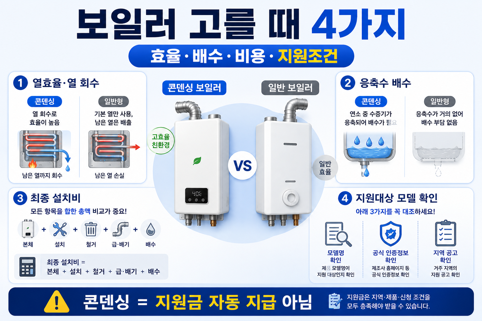 콘덴싱 일반 보일러 선택 전 확인사항