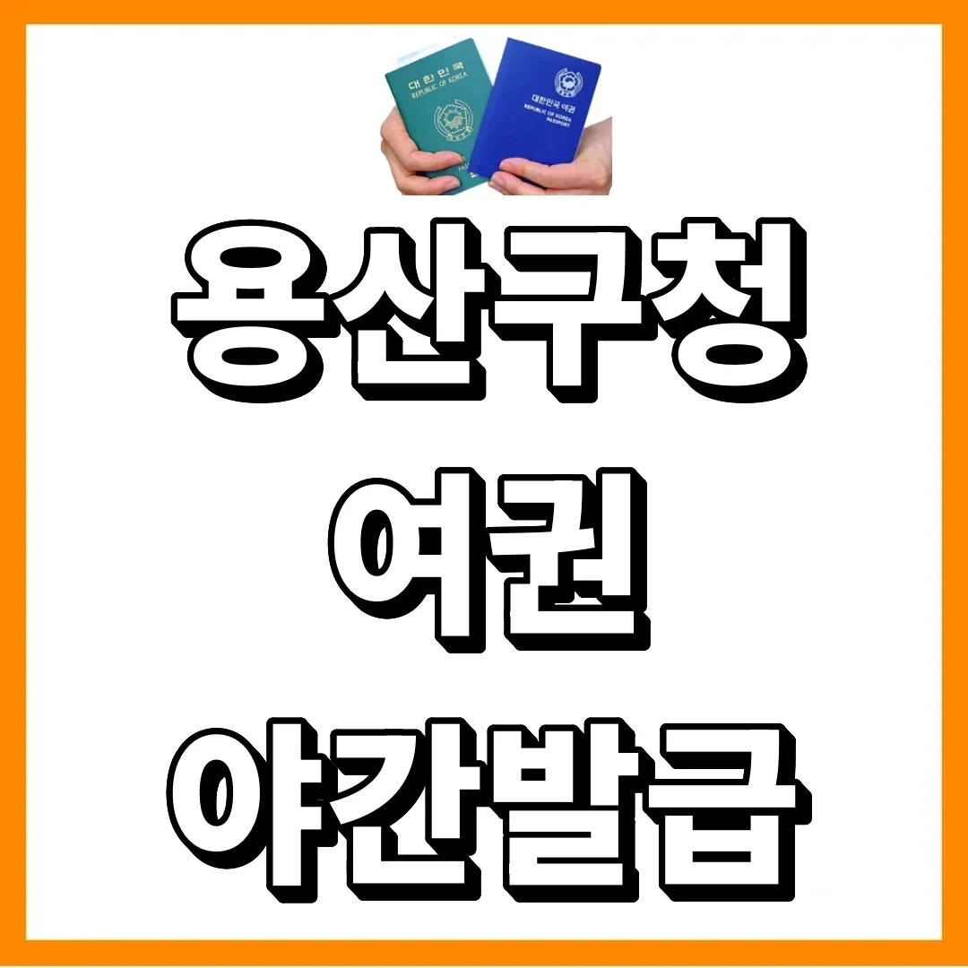 용산구청 화요 야간민원, 여권 말고 등본도 됩니다