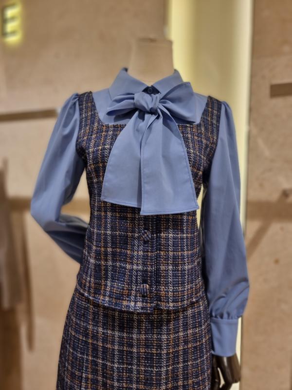 라인어디션 N569 리본 뷔스티에 블라우스 NWBLMJ4900