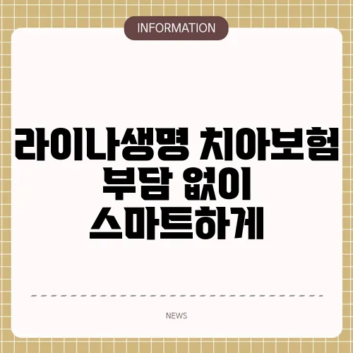 라이나생명 치아보험 부담 없이 스마트하게