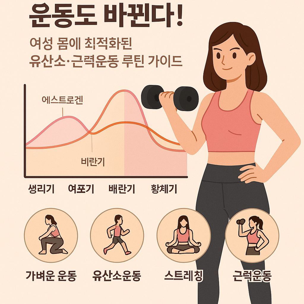 생리주기에 따라 운동도 바뀐다! 여성 몸에 최적화된 유산소&middot;근력운동 루틴 가이드