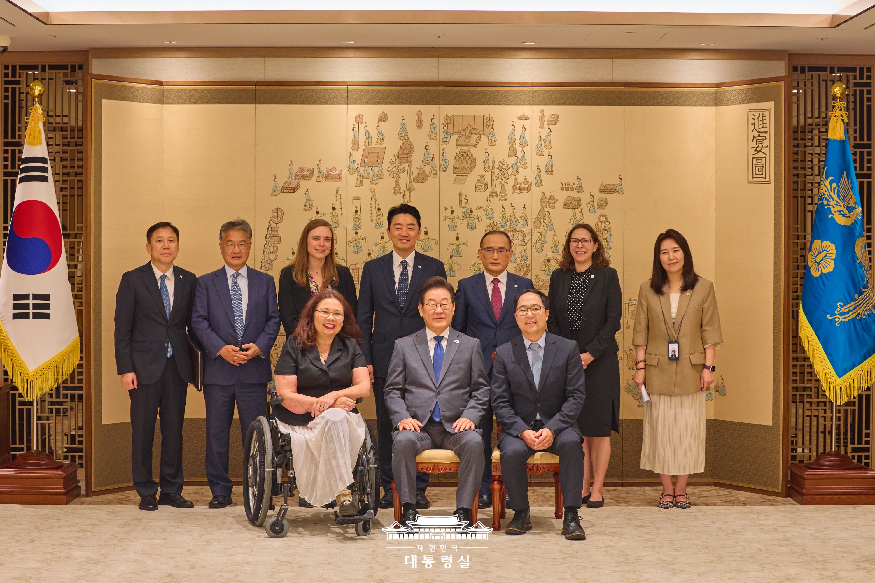 미국 연방 상원의원 태미 덕워스·앤디 킴, 대통령실 방문