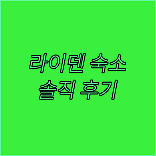 라이덴 호텔 어디로 갈까? 솔직 후기..
