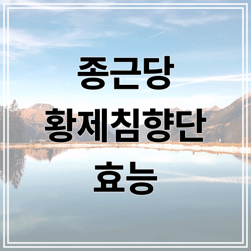 종근당 황제침향단 효능