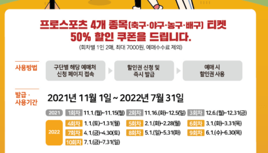 프로농구 티켓 쿠폰 발급 방법