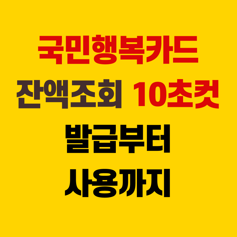 국민행복카드 잔액조회