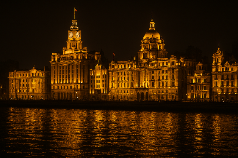 중국 상하이 와이탄 야경