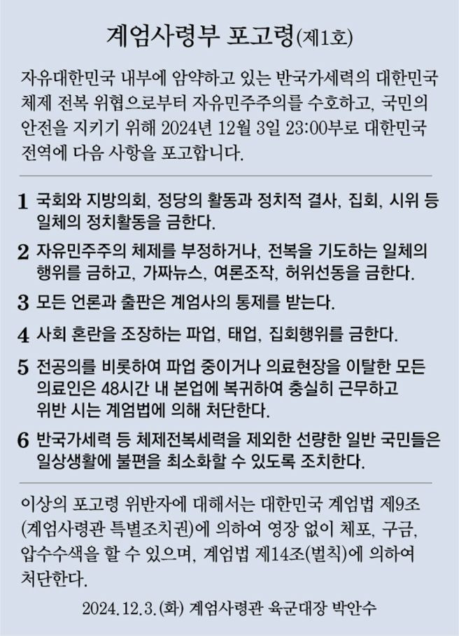 김정환 변호사 윤석열 비상계엄 포고령