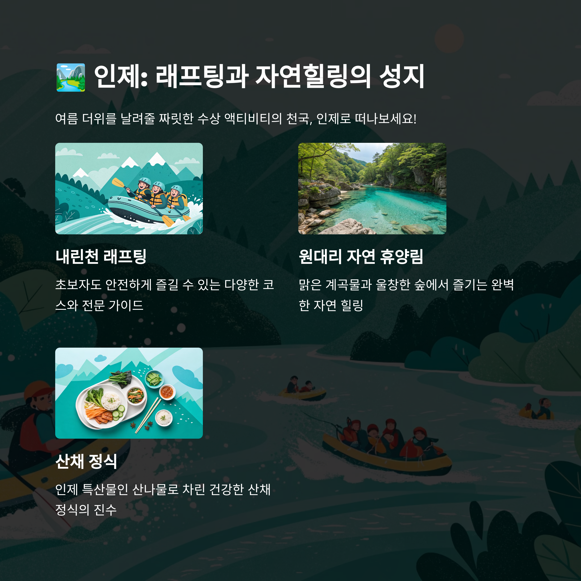 🏞️ 인제 - 래프팅과 자연힐링의 성지