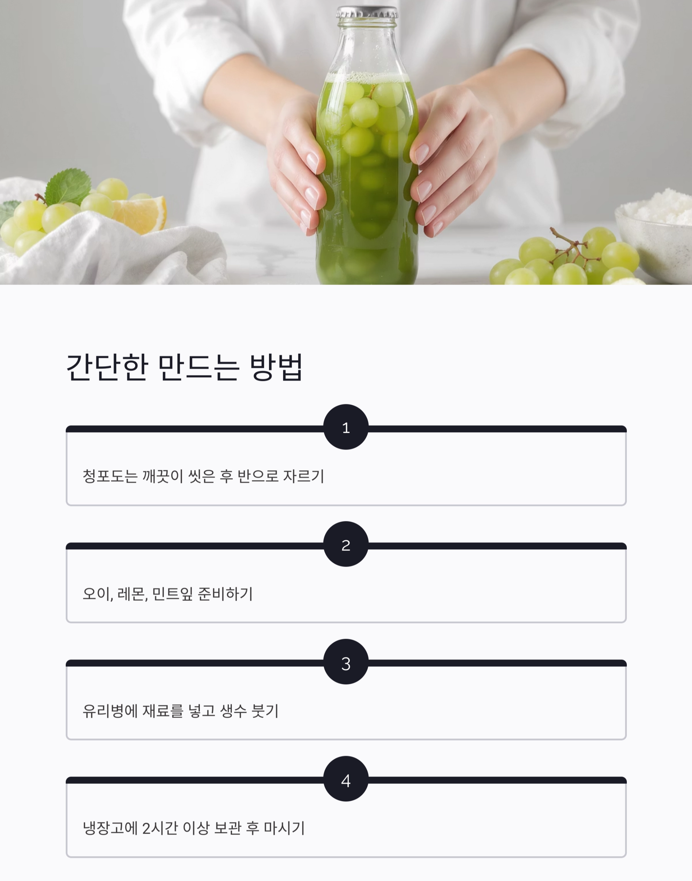 더위에 지친 몸을 깨우는 청포도 디톡스 음료 레시피