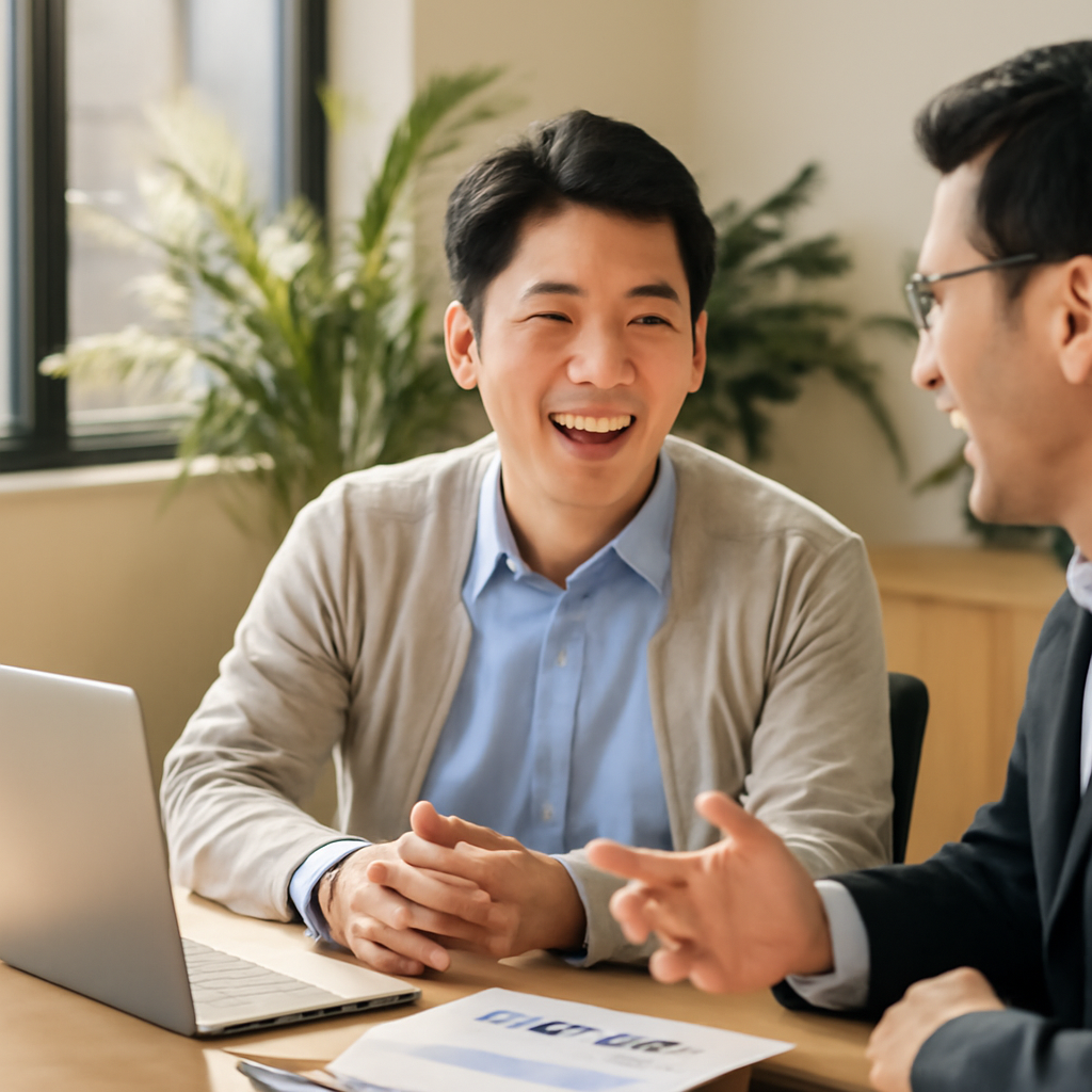 창업 컨설팅 받는 장면 이미지
