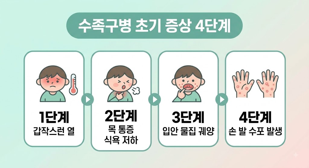2026 수족구병 유행, 초기증상과 어린이집 격리기간
