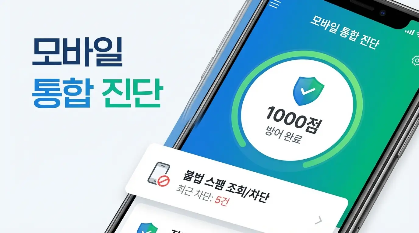 모바일 통합 진단 앱 내 신용 점수 1000점 방어 및 불법 스팸 조회 차단