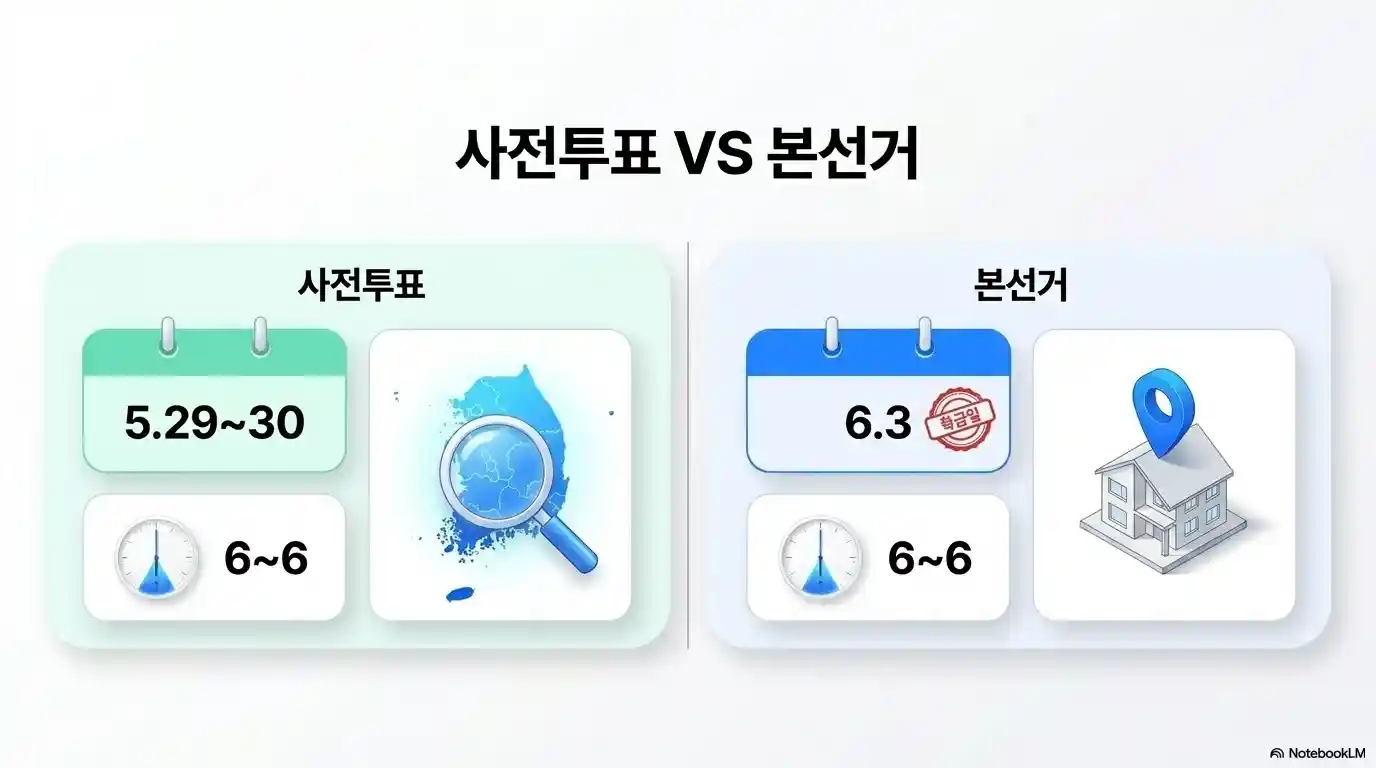 사전투표와 본선거 투표 비교