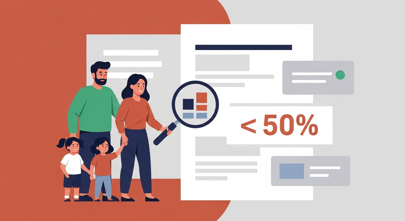 기준 중위소득 50% 이하 가구가 교육활동지원비를 받을 수 있음을 시각적으로 설명하는 인포그래픽.