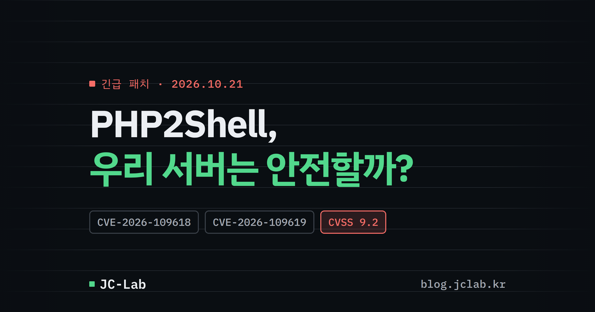 PHP2Shell(CVE-2026-109618&middot;109619) 긴급 패치 &mdash; 우리 서버는 안전할까?