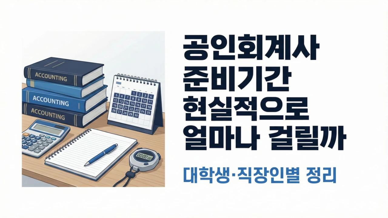 공인회계사 준비기간과 대학생 직장인별 준비 흐름을 안내하는 대표이미지