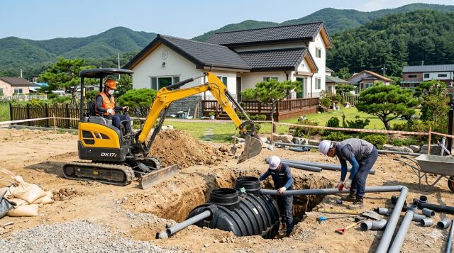 전원주택 정화조 설치 비용과 관리업체 비교 현장 이미지