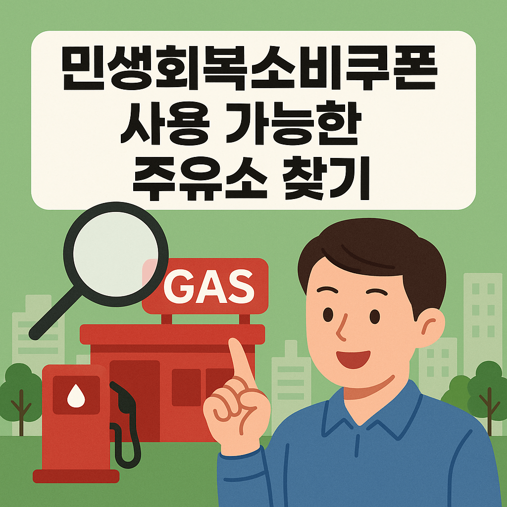 민생회복소비쿠폰 사용처 주유소 찾기 지원금 가능 가맹점