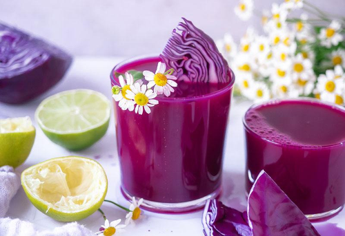 Fresh berry antioxidant juice with blueberries and strawberries