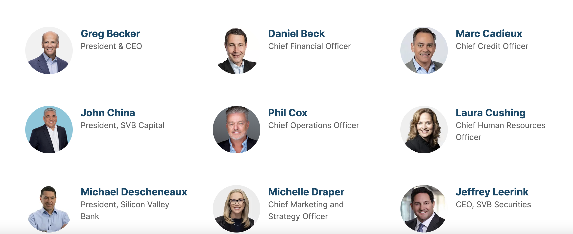 SVB 은행 임원