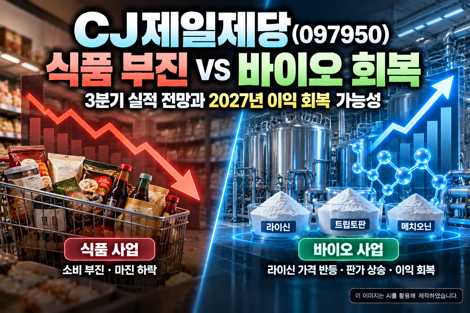 CJ제일제당 식품 사업 부진과 라이신 중심 바이오 사업 회복 및 2027년 실적 전망