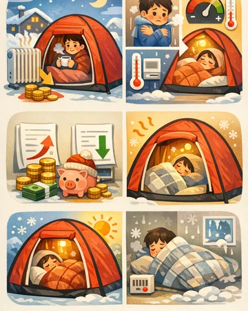 실내에서 사용하는 원터치 1인용 난방텐트 기본 구조12