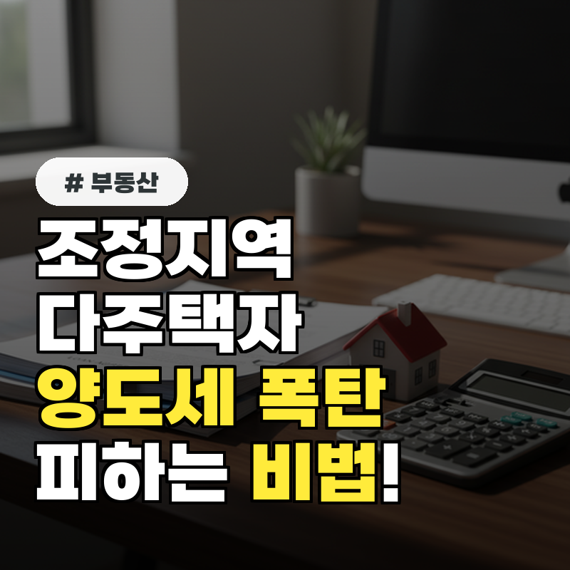 조정지역 다주택자라면 주목! 양도세 수천만원 아끼는 특급 비법