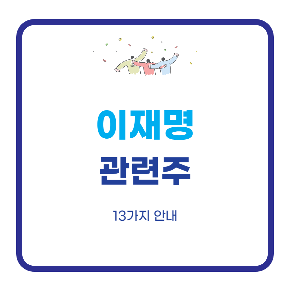 이재명 관련주 13가지 소개 : 상한가 현상 분석