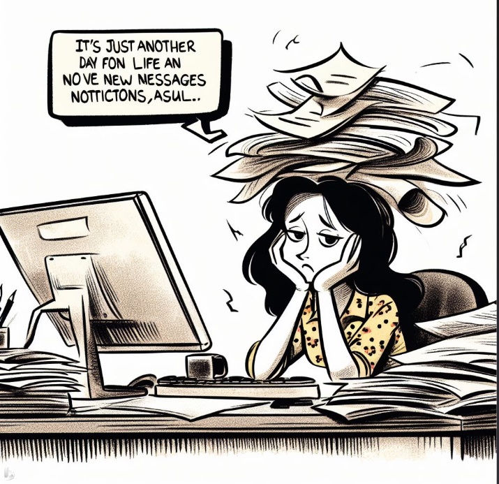 원치 않는 상황을 받아들이면서 포기하는 여자 (made by Bing))